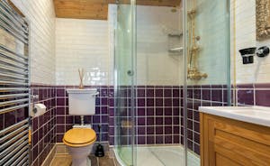 Dancing Hill - Bedroom 1 en suite: fully tiles, a rainfall shower - luxury!