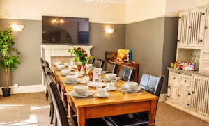 Spacious dining for large family groups at Wye Rapids House Symonds Yat www.bhhl.co.uk