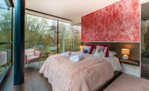 The Glass House - Bedroom 3: The Pink Room; the treetops whisper just outside