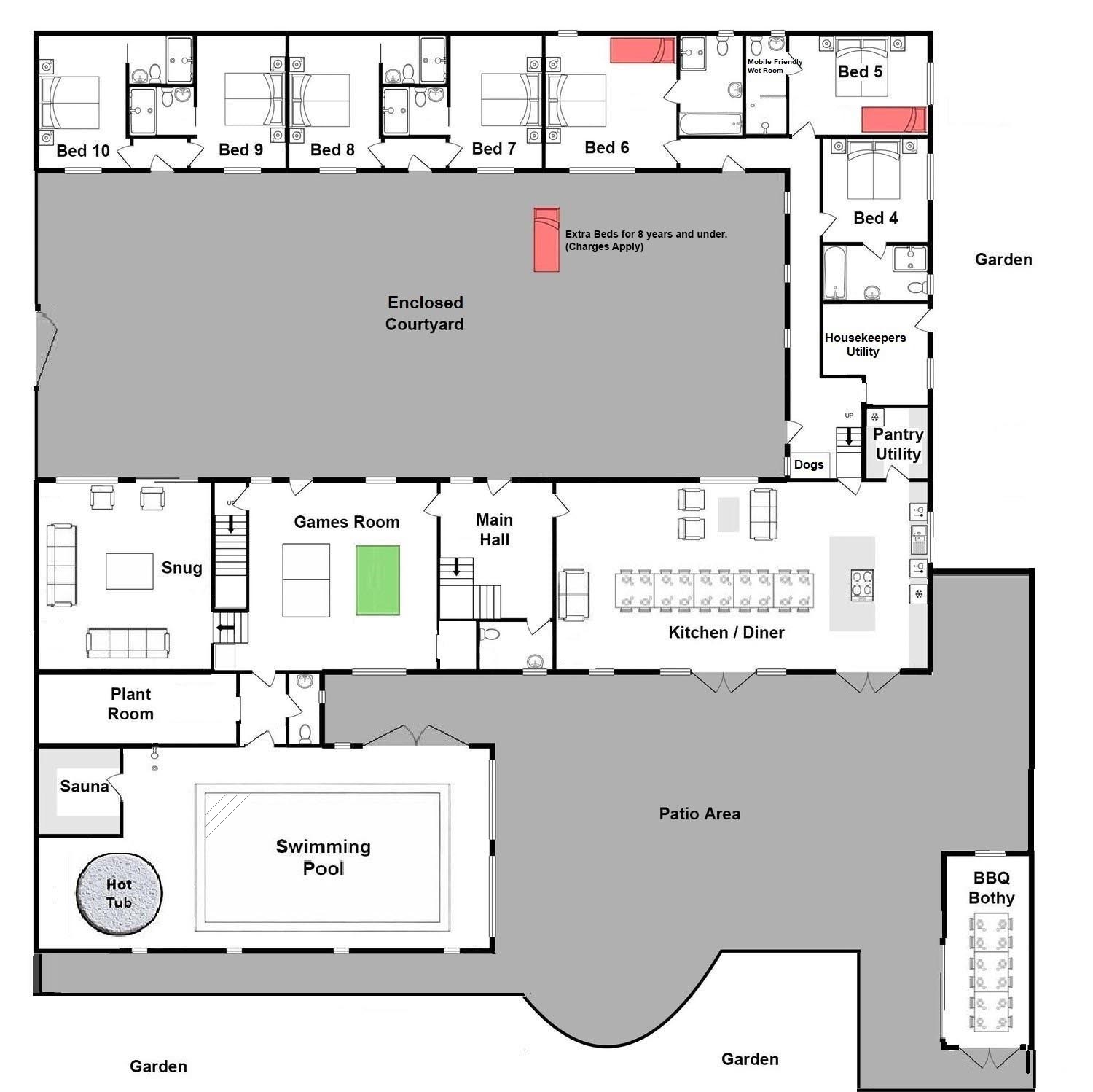 Floorplans Kingshay Barton Somerset Sleeps 12