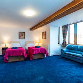 Bedroom 10, Twin en suite, accessed off ground floor by 4 very wide shallow stairs Bedroom 10, Twin en suite, accessed off ground floor by 4 very wide shallow stairs