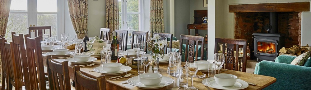 Dining table ready for a celebration lunch.