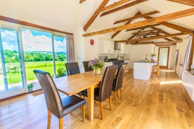 Whinchat Barns - Dippers Rest: The open plan kitchen/dining room has wonderful views over the valley