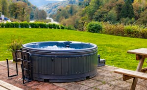 Hot Tub with panoramic views relaxing holidays at Wye Rapids House www.bhhl.co.uk