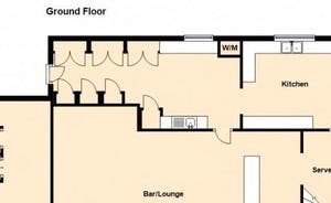 Ground floor plan for River Wye Lodge 12 bedroom self catering holiday home in the Wye Valley www.bhhl.co.uk