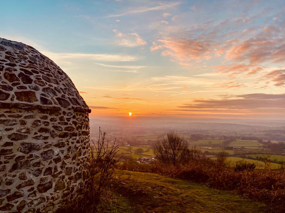 Culmstock beacon at sunset
