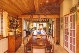 Characterful kitchen through to fabulous dining room.