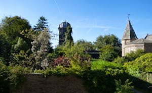 Looking over the garden to the old clock tower 