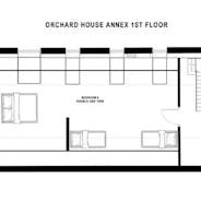 Orchard House Annex 1st Floor Plan 10 bedroom sleeps 24 self catering accommodation Monmouthshire www.bhhl.co.uk