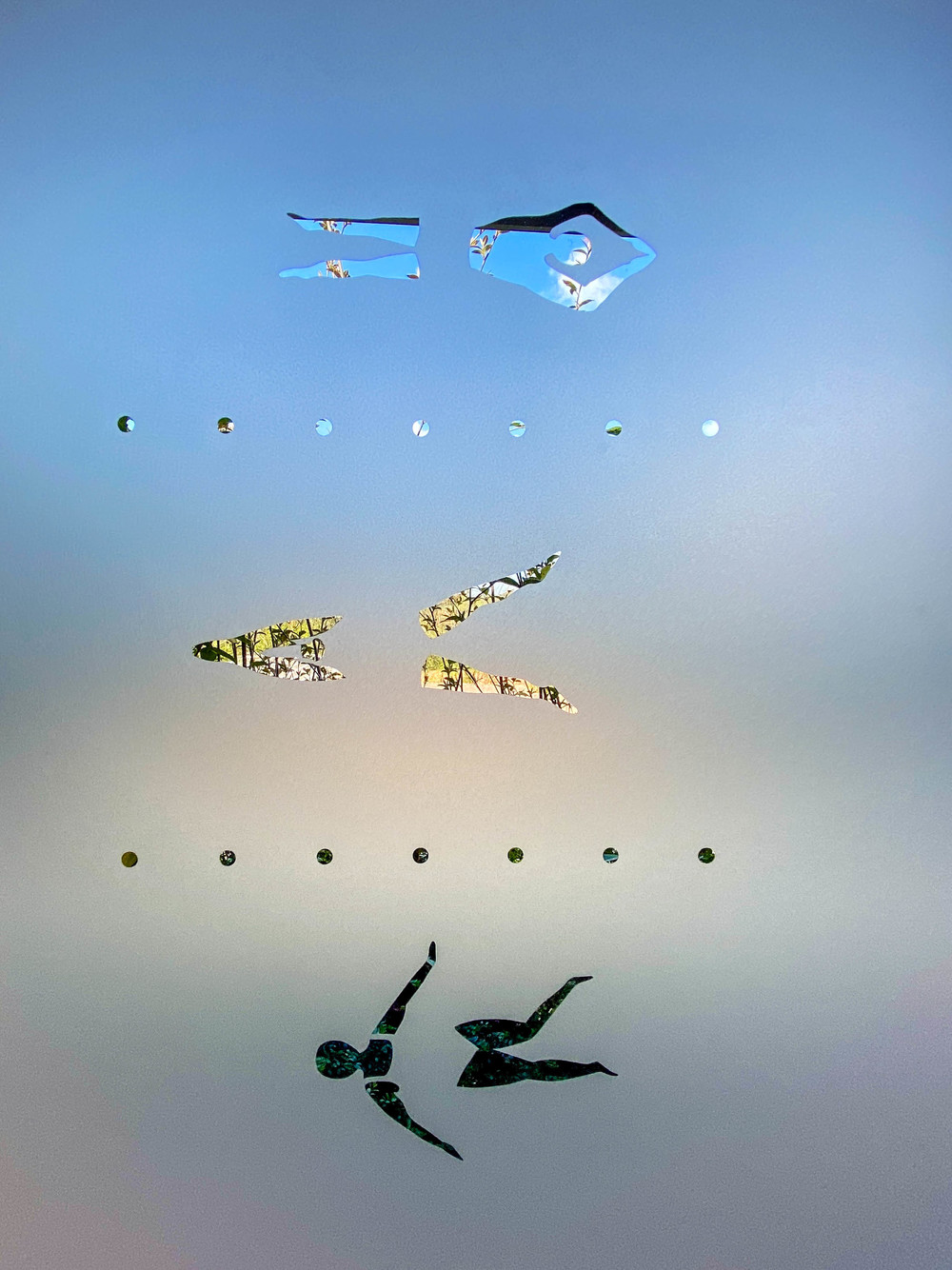 Privacy film on pool shower door