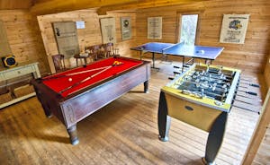  	Games Room with Pool Table. Table Football, Table Tennis - great fun for family & friends www.bhhl.co.uk