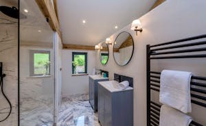 Otterhead House - Marble walls and floors in the shower room for Bedroom 1