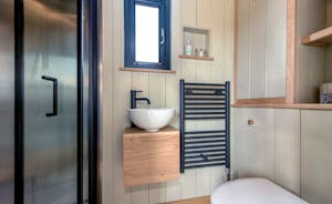 Copper Beech - To one end of the hut there's a contemporary style shower room