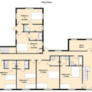 First Floor plan of River Wye Lodge sleeps 26 holiday accommodation Nr. Ross-on-Wye Herefordshire www.bhhl.co.uk