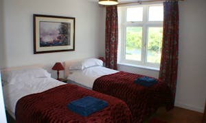 Twin bedroom with River views River Wye Lodge large family and friends self catering house wye Valley  Herefordshire www.bhhl.co.uk