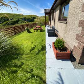 Fenced garden provides security for children and pets. Fenced garden provides security for children and pets.