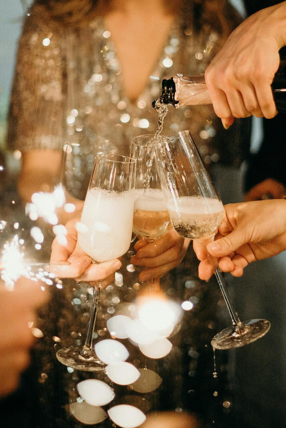 Champagne toast on New Years Eve
