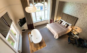 Pitmaston House - The master bedroom with a fabulous free standing bath, en suite shower room and dressing area