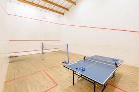 Full size traditional championship squash court with table tennis / badminton