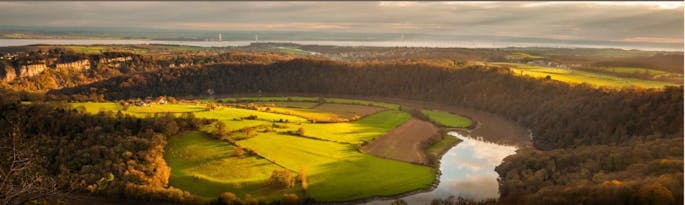 the river wye with the river severn in the background