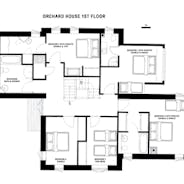Orchard House 1st Floor Plan 10 bedroom sleeps 24 self catering accommodation Monmouthshire www.bhhl.co.uk