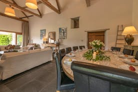Court Farm: The Harvest Hall is a huge light and airy space where you can all dine together