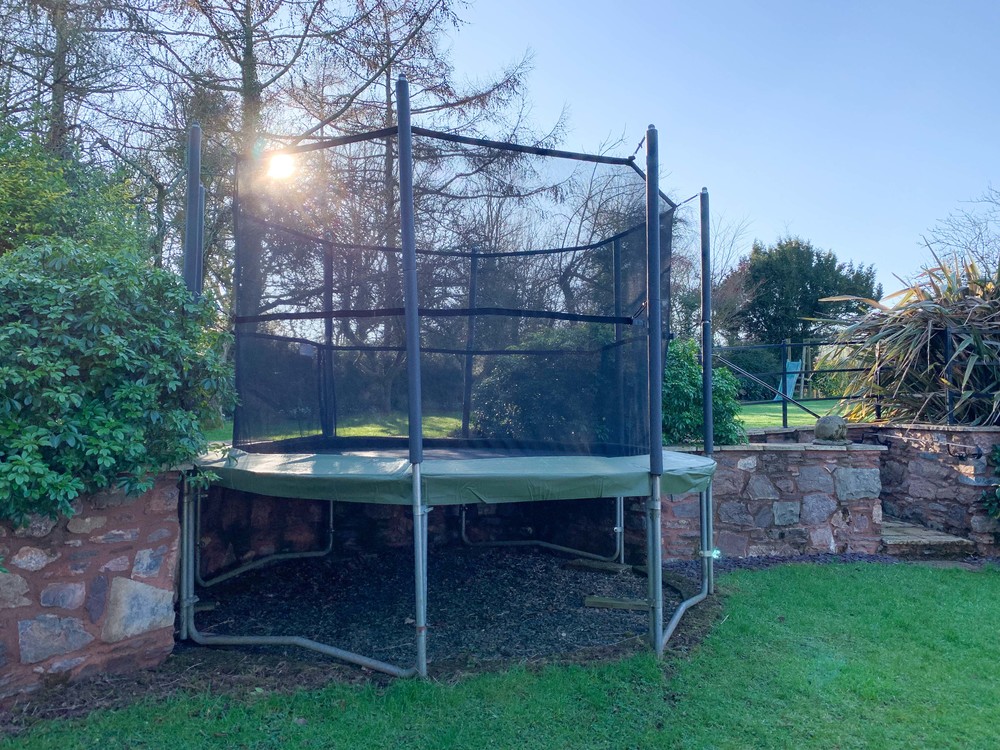 TCB's trampoline with new safety pads and netting